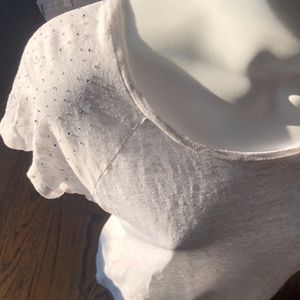 Kische Slub Knit Sparkle Sleeves w Scoop Neck M
